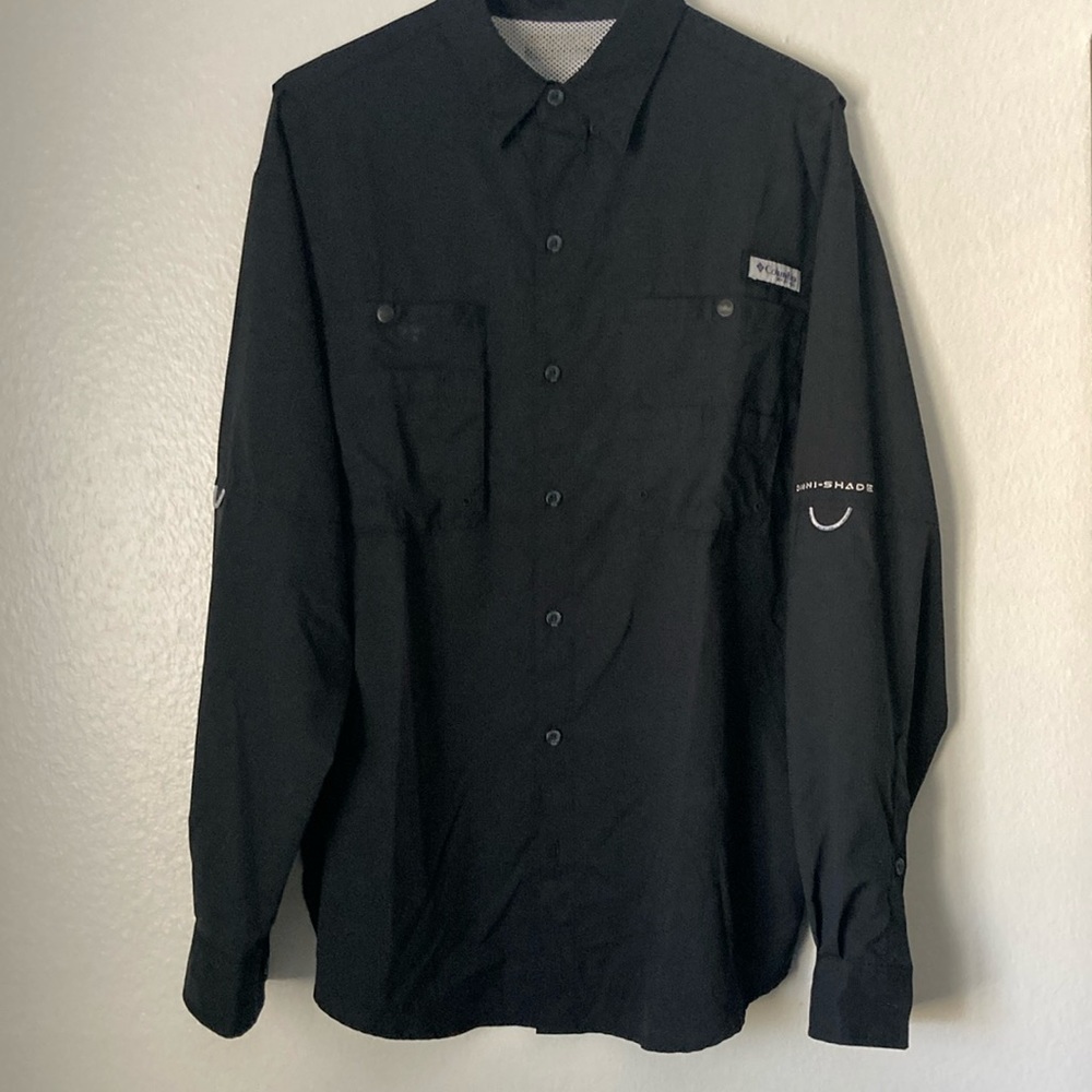 Columbia Black Casual Button Down PFG Shirt